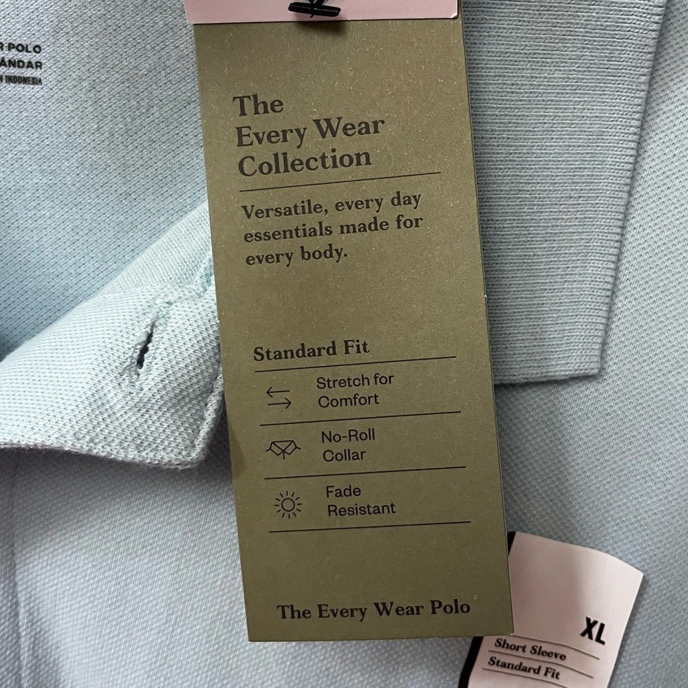 Goodfellow & Co Short Sleeve Every Wear Polo Shirt Mens XL Soft Blue Stretch NWT - Picture 5 of 8
